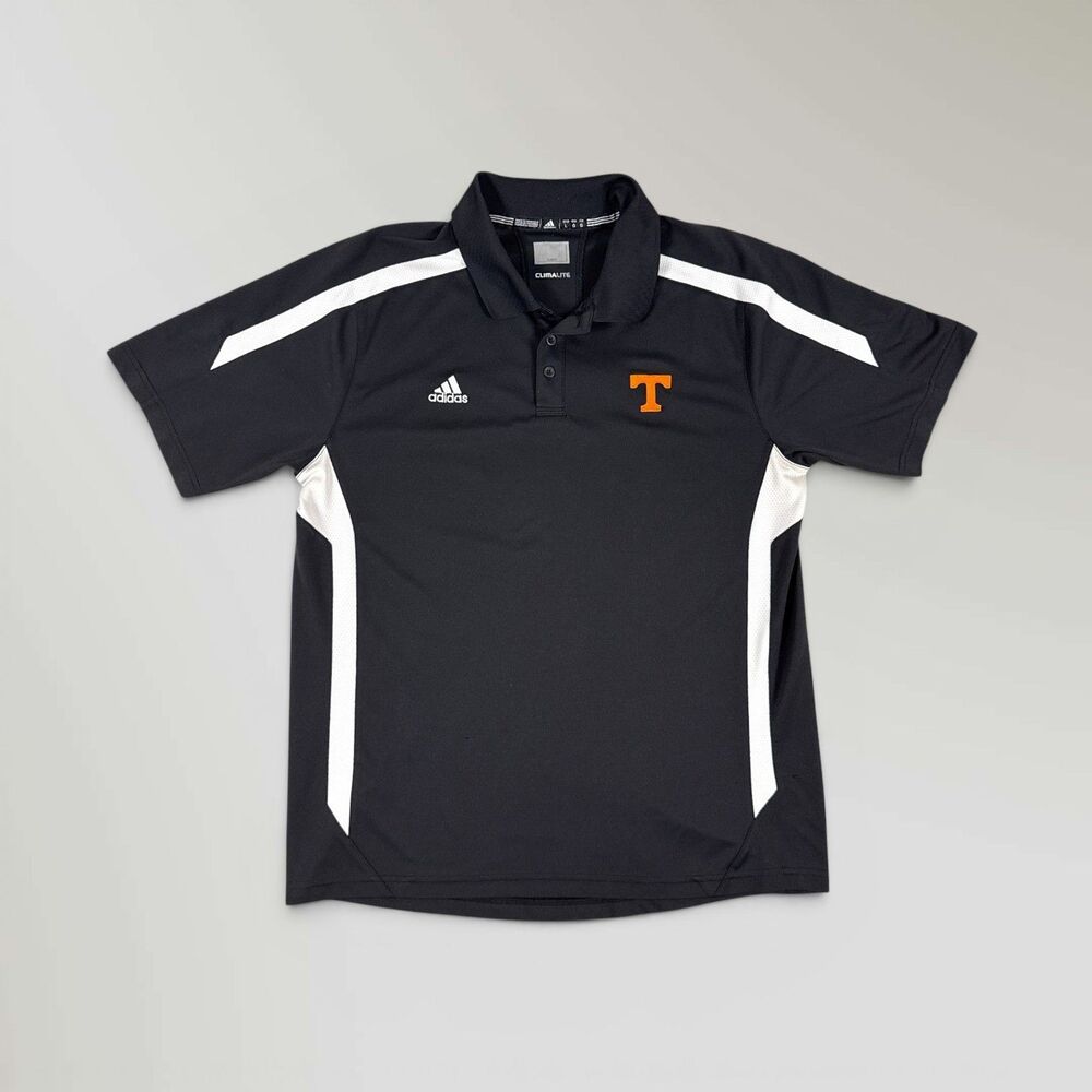 Adidas Tennessee Volunteers NCAA Climalite Polo Shirt Black White Size Large